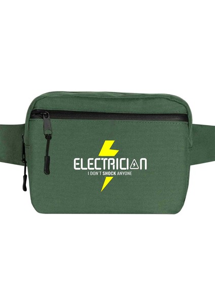 Elektrikçi Bel Çantası Fermuarlı Yeşil Renk