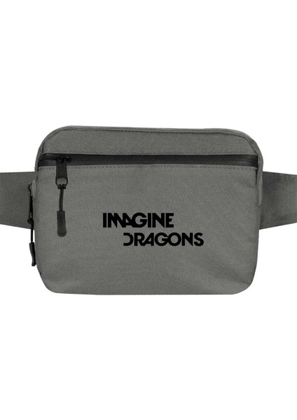 Imagine Dragons Logo Bel Çantası Fermuarlı Gri Renk