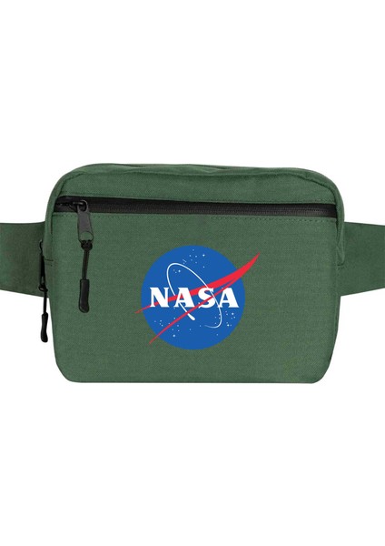 Nasa Logo Bel Çantası Fermuarlı Yeşil Renk