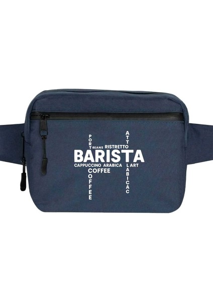 Barista Modern Tasarım Bel Çantası Fermuarlı Lacivert Renk