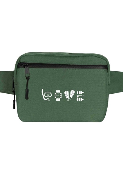 Dalgıç Diver Tools Bel Çantası Fermuarlı Yeşil Renk