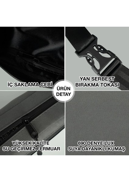 Suzuki Logo Text Black Bel Çantası Fermuarlı Gri Renk fırsatları