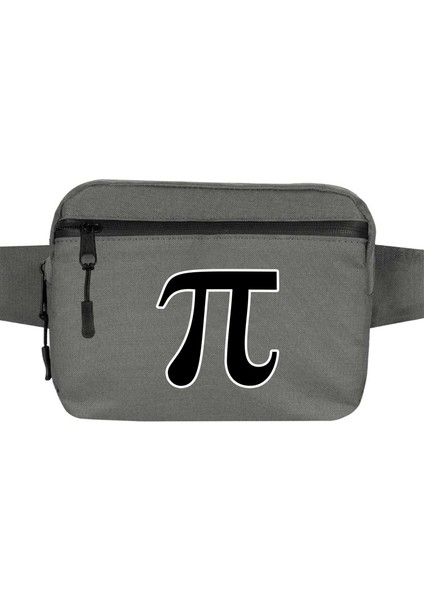 Pi Sayısı Bel Çantası Fermuarlı Gri Renk