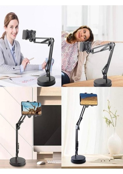 Fotoğraf ve Video Çekimi 360 Derece Dönen Katlanabilen Ayarlana Bilir Masaüstü Telefon Tutucu stand indirimleri