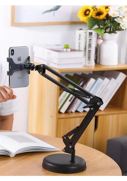 Fotoğraf ve Video Çekimi 360 Derece Dönen Katlanabilen Ayarlana Bilir Masaüstü Telefon Tutucu stand