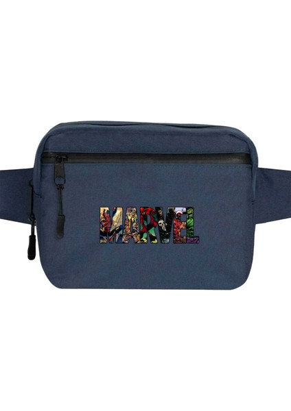 Marvel Heroes In Post 2 Bel Çantası Fermuarlı Lacivert Renk
