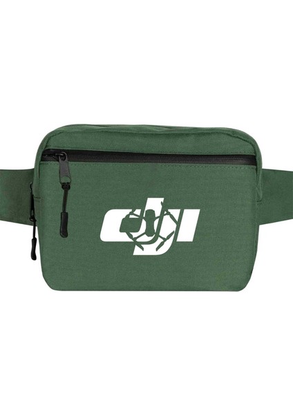 Dj Logo Silüet Bel Çantası Fermuarlı Yeşil Renk