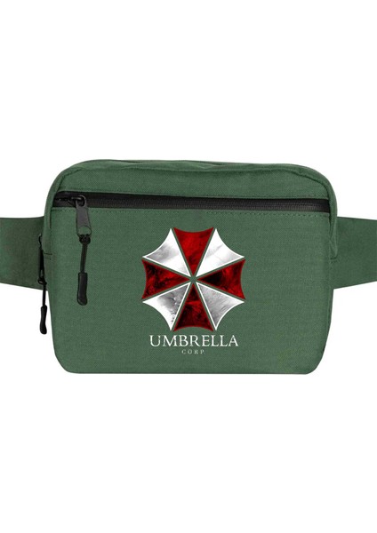 Resident Evil Umbrella Corp Bel Çantası Fermuarlı Yeşil Renk