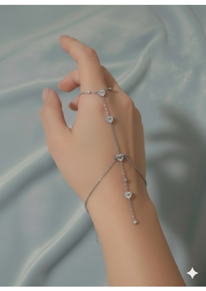 ​💖 Kalpli Taşlı Şahmeran Yüzük Bileklik - Zarafetinizi Bileğinizde Taşıyın