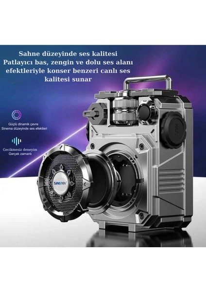 Taşınabilir Bluetooth Hoparlör Mecha Tasarım Kablosuz Subwoofer Bas Güçlü Ses Speaker modelleri