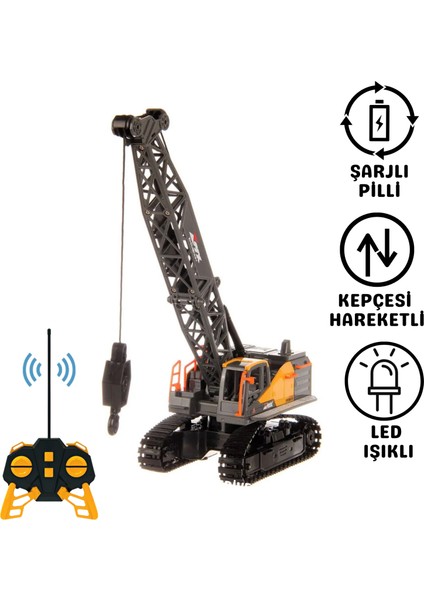 Oyuncak 40 Mhz Uzaktan Kumandalı Kule Vinç Rc Örümcek Iş Makinesi Vinci Hareketli Şarjlı LED Işıklı fiyatları