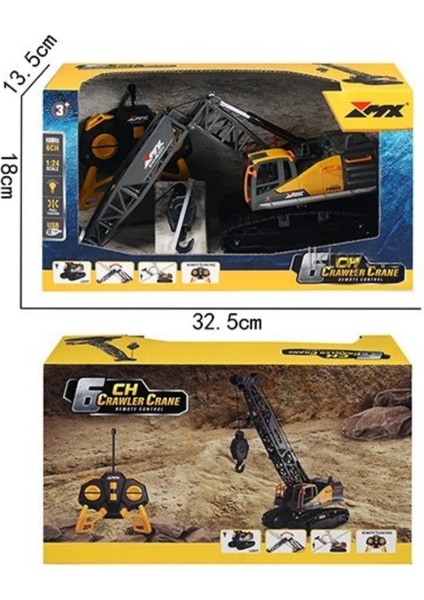 Oyuncak 40 Mhz Uzaktan Kumandalı Kule Vinç Rc Örümcek Iş Makinesi Vinci Hareketli Şarjlı LED Işıklı fırsatları