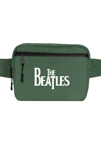 The Beatles Logo Bel Çantası Fermuarlı Yeşil Renk