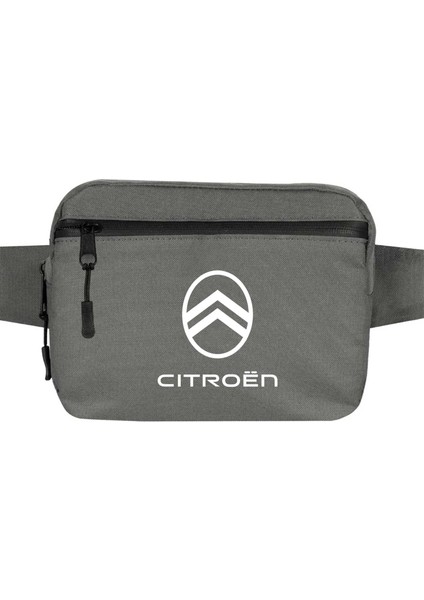 Citroen Text Logo Bel Çantası Fermuarlı Gri Renk
