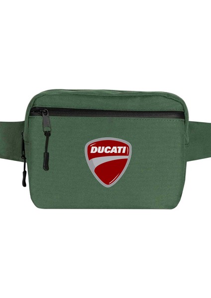 Ducati Multistrada Logo Bel Çantası Fermuarlı Yeşil Renk