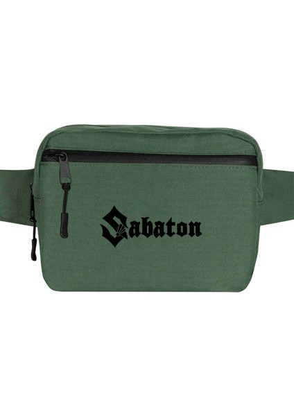 Sabaton Logo Bel Çantası Fermuarlı Yeşil Renk