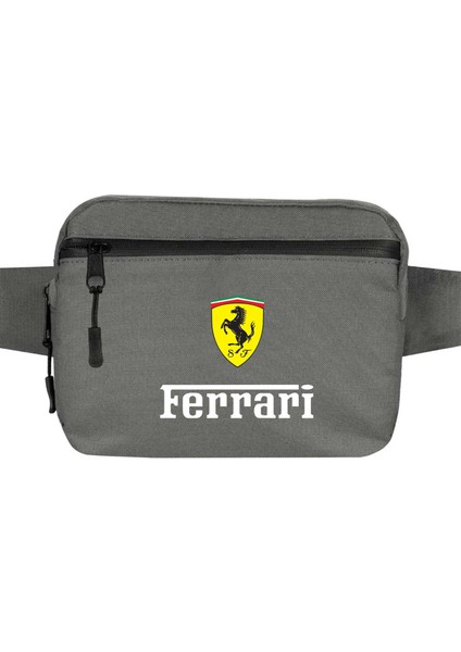Ferari In Italy Bel Çantası Fermuarlı Gri Renk