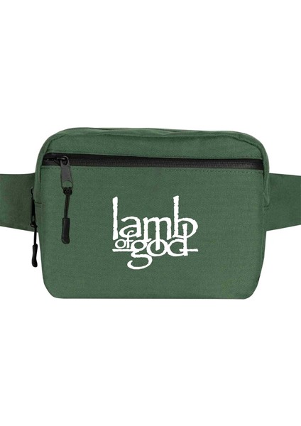 Lamb Of God Logo Bel Çantası Fermuarlı Yeşil Renk