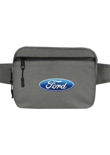 Ford Logo Bel Çantası Fermuarlı Gri Renk