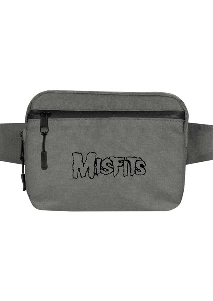 Misfits Logo Black Bel Çantası Fermuarlı Gri Renk
