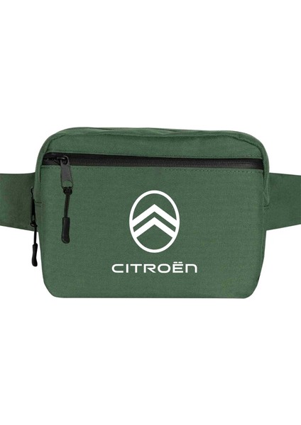Citroen Text Logo Bel Çantası Fermuarlı Yeşil Renk
