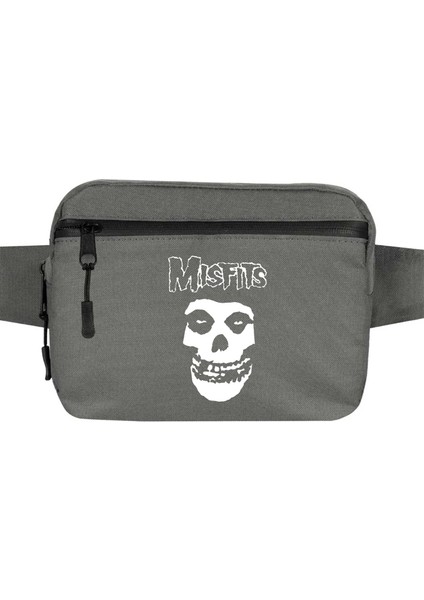 Misfits Bel Çantası Fermuarlı Gri Renk