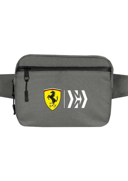Scuderia Ferari Mission Bel Çantası Fermuarlı Gri Renk