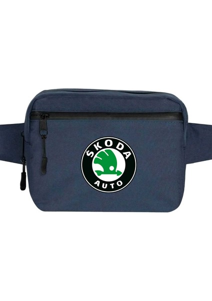 Skoda Auto Bel Çantası Fermuarlı Lacivert Renk