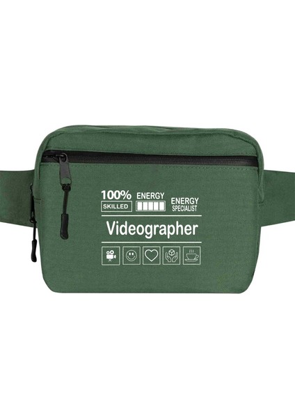 Videographer Bel Çantası Fermuarlı Yeşil Renk