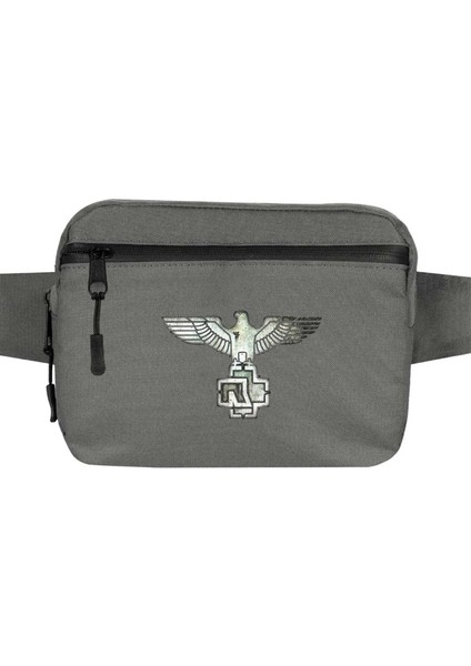 Rammstein Eagle Bel Çantası Fermuarlı Gri Renk