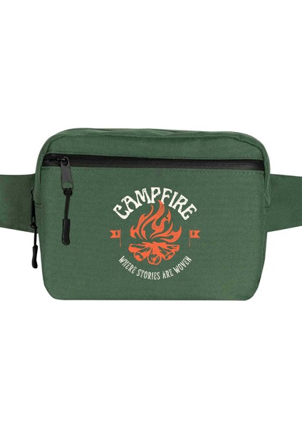 Camp Fire Bel Çantası Fermuarlı Yeşil Renk