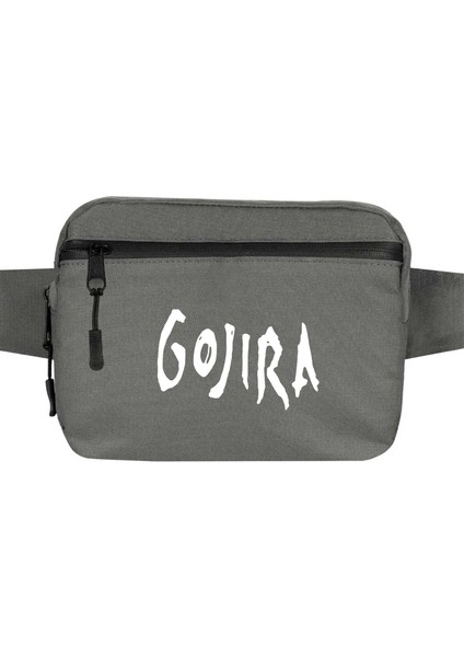 Gojira Logo Bel Çantası Fermuarlı Gri Renk
