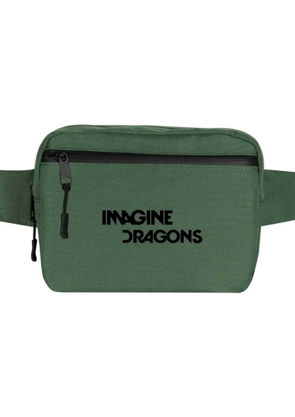 Imagine Dragons Logo Bel Çantası Fermuarlı Yeşil Renk