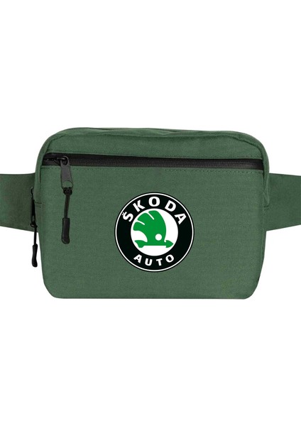 Skoda Auto Bel Çantası Fermuarlı Yeşil Renk
