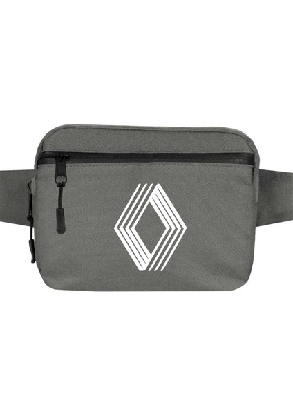 Renault Logo Bel Çantası Fermuarlı Gri Renk