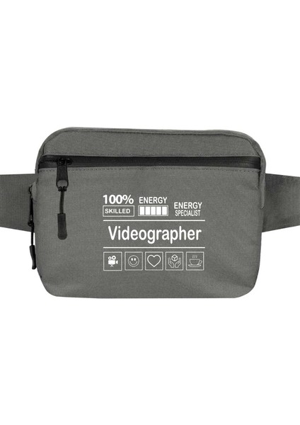 Videographer Bel Çantası Fermuarlı Gri Renk
