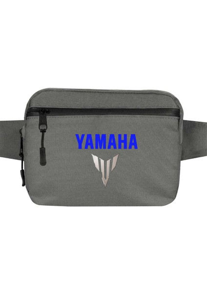 Yamha MT07 Logo Blue Bel Çantası Fermuarlı Gri Renk
