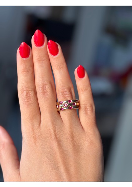 Pembe Zirkon Taşlı Yüzük modelleri