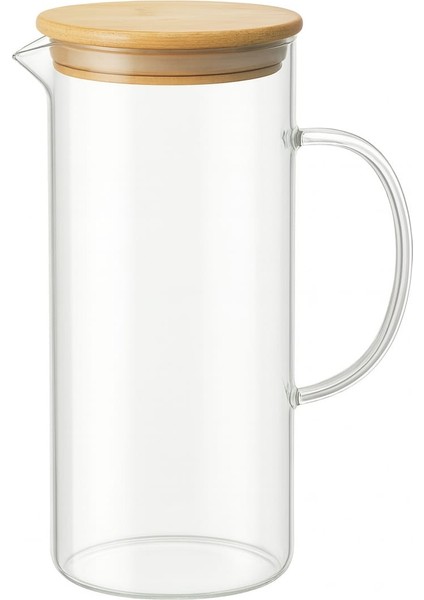 Borosilikat Cam Sürahi Bambu Kapaklı 1500ML fiyatları