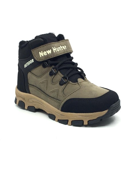 Taşpınar New Hunter Erkek Çocuk Kışlık Kısa Spor Bot Fermuarlı & Cırtlı Kauçuk Kaymaz Taban Yeni Sezon 26-35