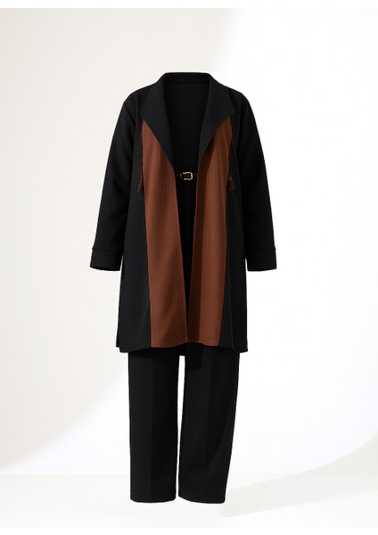 Püskül Detay Çift Renk Hırka