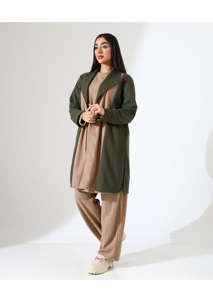 Püskül Detay Çift Renk Hırka modelleri