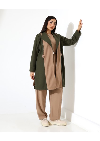 Püskül Detay Çift Renk Hırka indirimleri