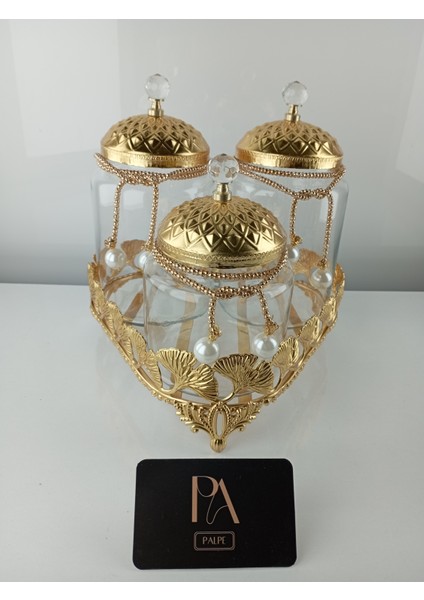 3lü Kavanoz Çay Kahve Şekerlik Kavanoz Sunumluk Söz Nişan Kız Isteme Çikolatalık Dekoratif Obje Biblo Süs Eşya