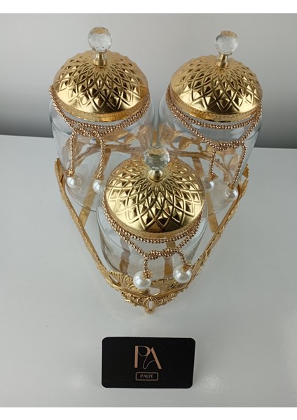 3lü Kavanoz Çay Kahve Şekerlik Kavanoz Sunumluk Söz Nişan Kız Isteme Çikolatalık Dekoratif Obje Biblo Süs Eşya fırsatları