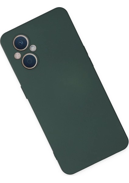 Oppo Reno 7 Lite Kılıf Nano Içi Kadife Silikon - Koyu Yeşil