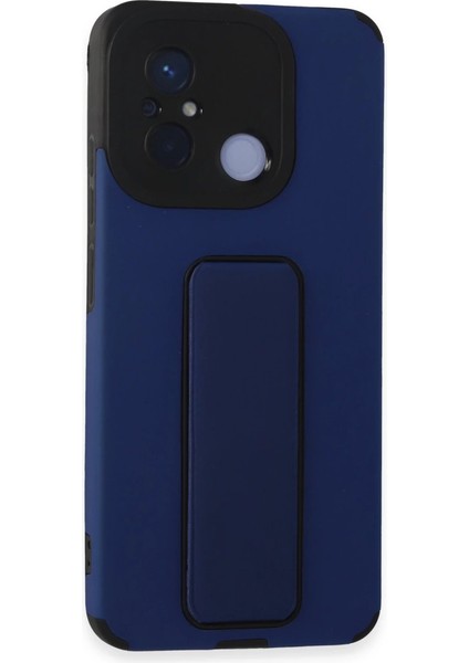 Xiaomi Redmi 12C Kılıf Mega Standlı Silikon - Mavi