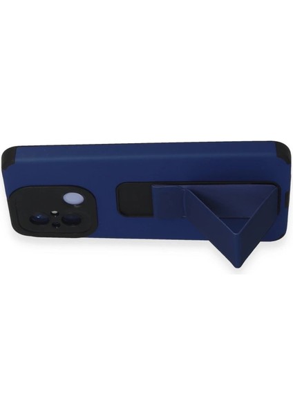 Xiaomi Redmi 12C Kılıf Mega Standlı Silikon - Mavi indirimleri