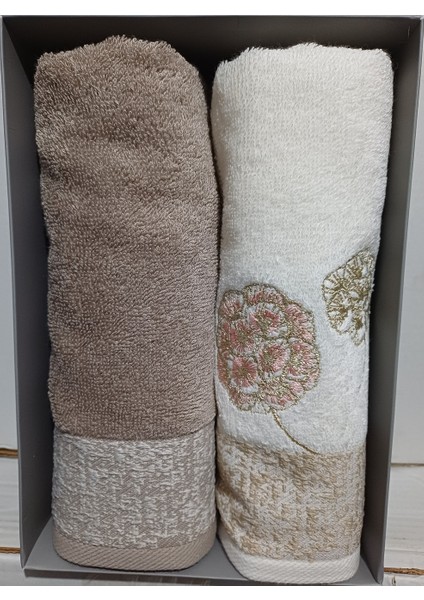 Phlox 2'li Nakışlı El ve Yüz Havlusu 50X90 cm