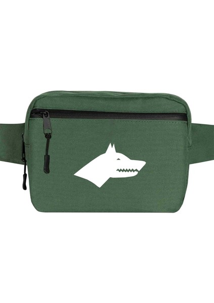 Göktürk Kurt Bel Çantası Fermuarlı Yeşil Renk